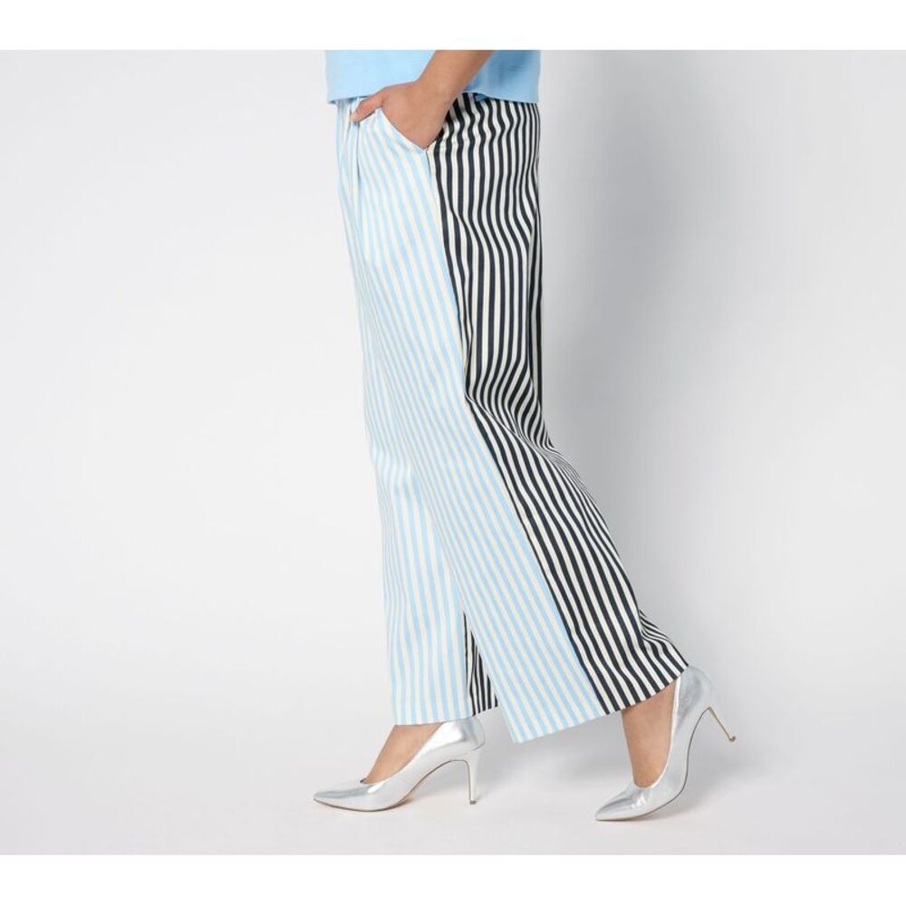 Carla Rockmore Collection Women's Pants Sz 10 Mixed Stripe Multi-colored